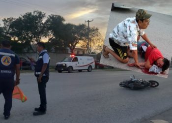Grave motociclista que chocó contra bicicleta