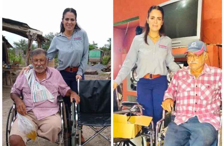 Dona la diputada Marina sillas de ruedas a gemelos en condiciones vulnerables