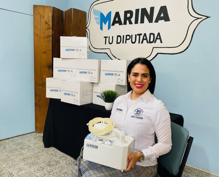 Ofrece la diputada Marina donación de aparatos aspiradores de flemas