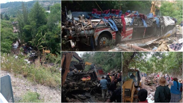 Al menos 26 muertos por volcadura de autobús en barranco