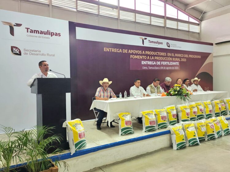 Concluye gobierno de Tamaulipas la entrega de 225 toneladas de fertilizante granulado a productores citrícolas