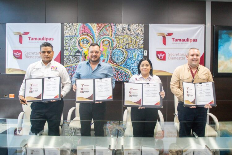 Firma SEBIEN, convenio para establecer “Comedores del Bienestar” en Río Bravo