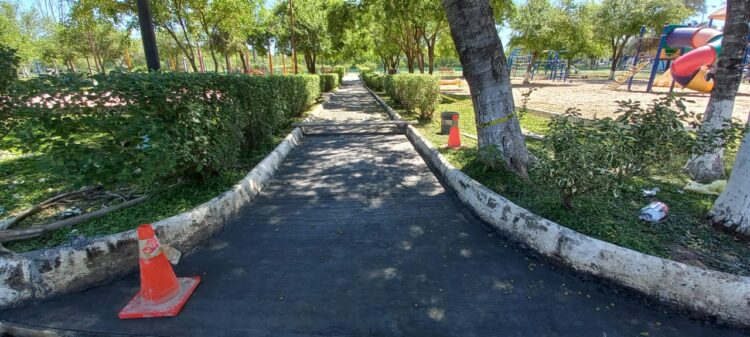 Parque infantil “Delia Garza” muestra avance de 90 por ciento en rehabilitación general