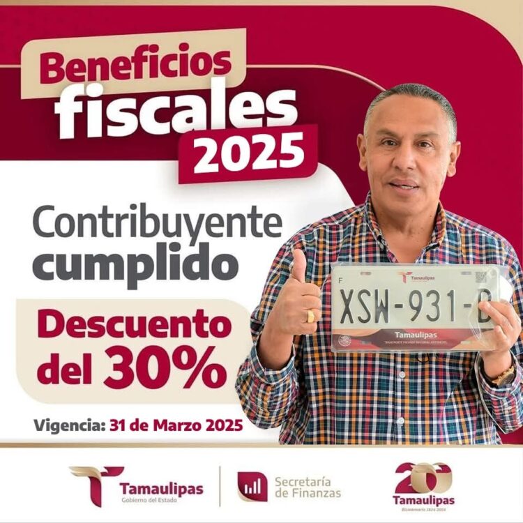 Anuncian 30 por ciento de descuento en placas a contribuyentes cumplidos de Tamaulipas