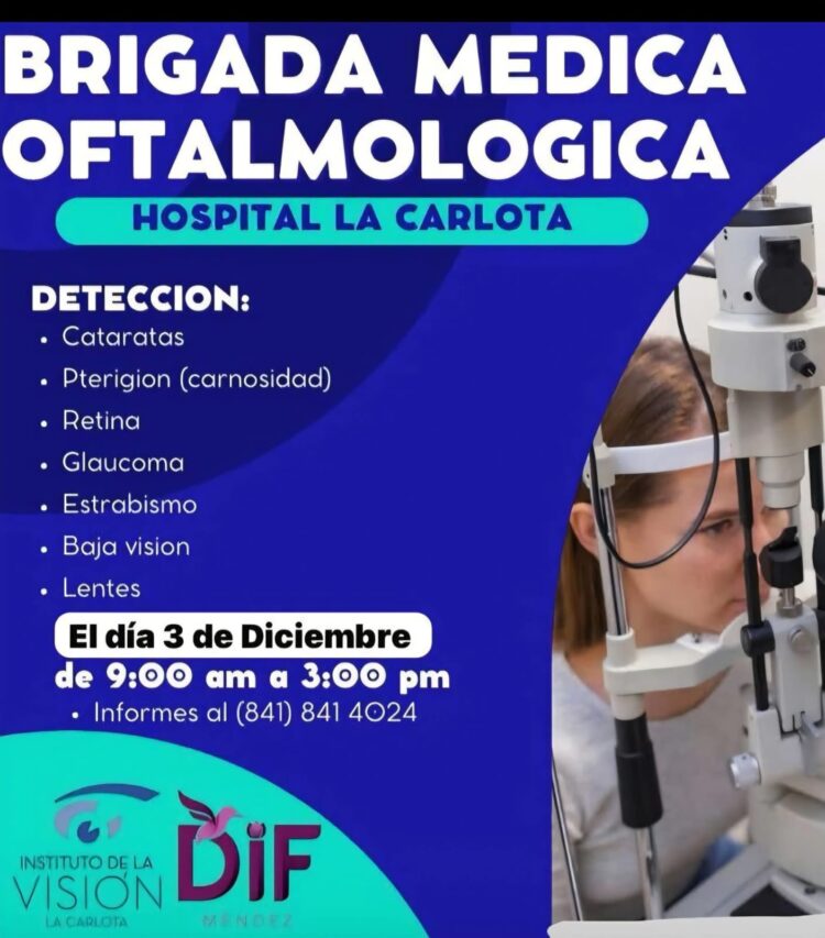 DIF Méndez y hospital “La Carlota” anuncian jornada médica oftalmológica