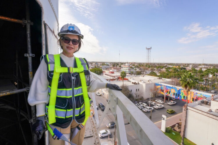 Avanza construcción del Planetario “El Tanque” en Nuevo Laredo; supervisa alcaldesa segunda etapa
