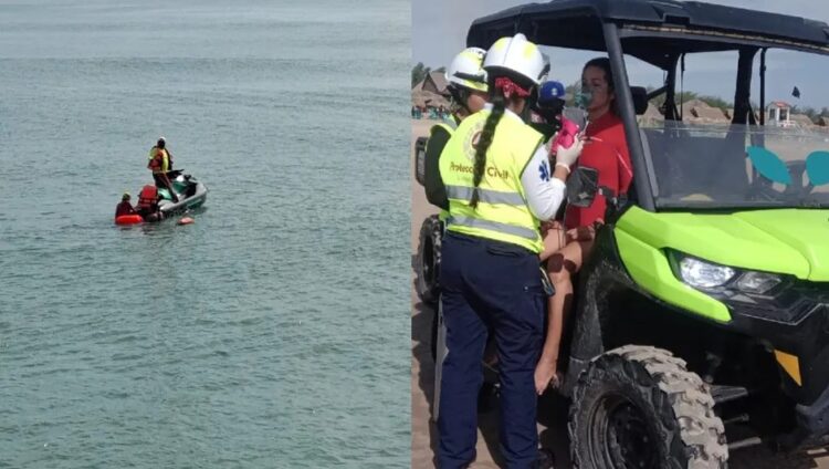 Rescatan a mujer mar adentro en Playa Miramar