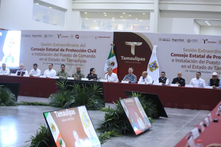 Instalan CNPC y Gobierno de Tamaulipas Puesto de Comando Interinstitucional para fortalecer la atención ante lluvias y ciclones